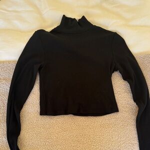 Reformation Black Turtleneck Long Sleeve Top